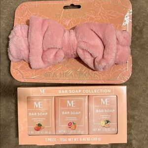 NWT Ellen Tracy Pink Spa Headband and Bar Soap Collection